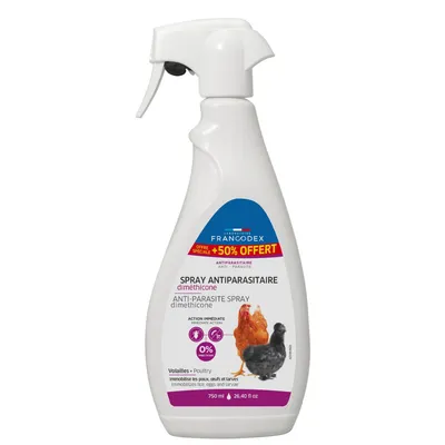 Spray Antiparasitaire diméthicone 750 ml pour Volailles