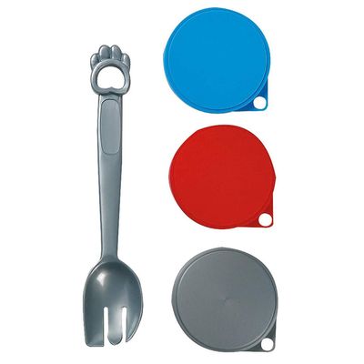 3 couvercles alimentaire pour boite ø 7,5 cm et cuillère pour chat