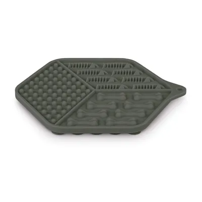 Tapis à lécher silicone ventouses 18.5 x 15.5 cm gris pour chat