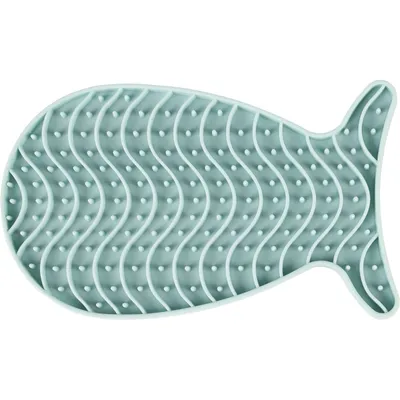 Tapis à lécher Martha poisson vert en silicone  pour chat