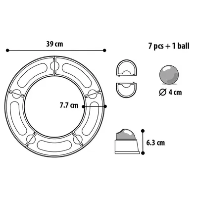 FLAMINGO Tunnel jouet pour chats Moggy 39x39x7,7 cm