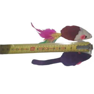animallparadise - 24  souris en fourrure. jouet pour chat. multi couleur .