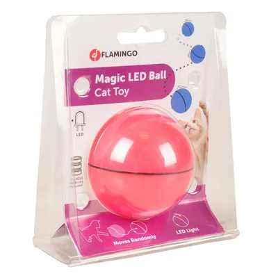 Flamingo - Balle led magic rose pour chat ø 6.5 cm