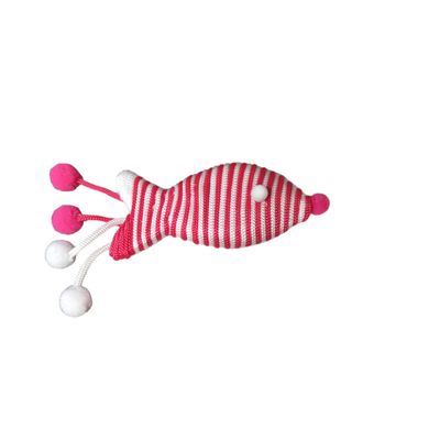 Jouet chat en forme de poisson avec clochette