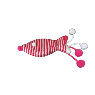 Jouet chat en forme de poisson avec clochette