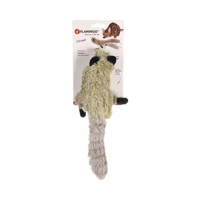 Flamingo - Jouet raton laveur électronique avec queue mobile 34 cm pour cha