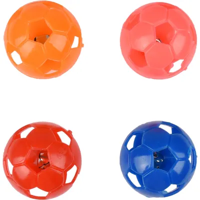 animallparadise - 4 balles à grelot pour chat ø 3.8 cm couleur multiple jou