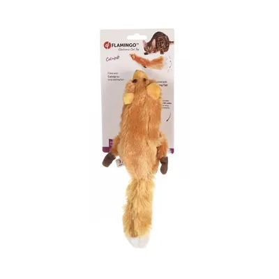 Jouet écureuil électronique avec queue mobile 34 cm pour chat