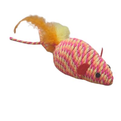 Souris BIBI orange 18 cm jeux pour chat.
