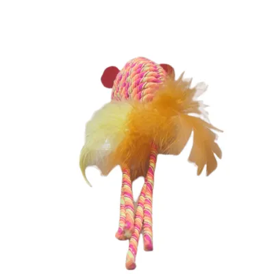 Souris BIBI orange 18 cm jeux pour chat.