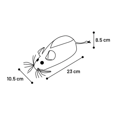 Souris a cliquetis  ø 10.5 cm x 23 cm jouet pour chat