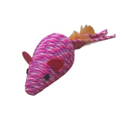 Souris BIBI rose 18 cm jeux pour chat
