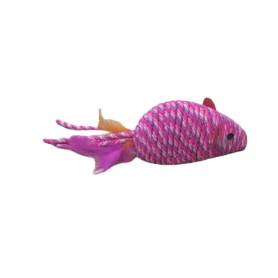 Souris BIBI rose 18 cm jeux pour chat