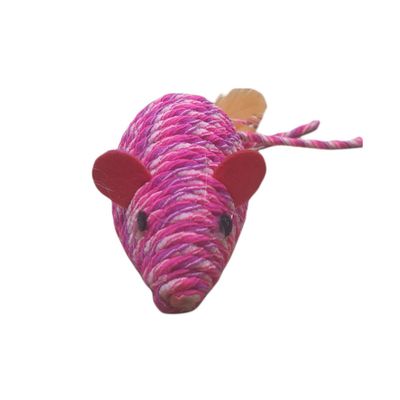 Souris BIBI rose 18 cm jeux pour chat