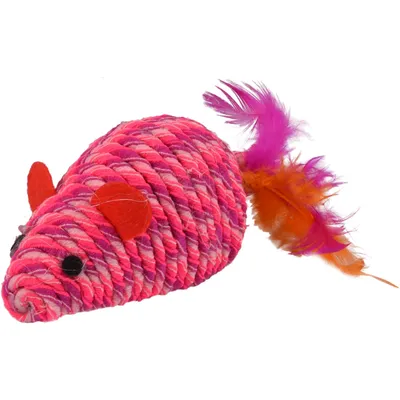 Souris BIBI rose 18 cm jeux pour chat