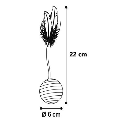 2 balles avec plume ø 6 cm x 22 cm jouet pour chat