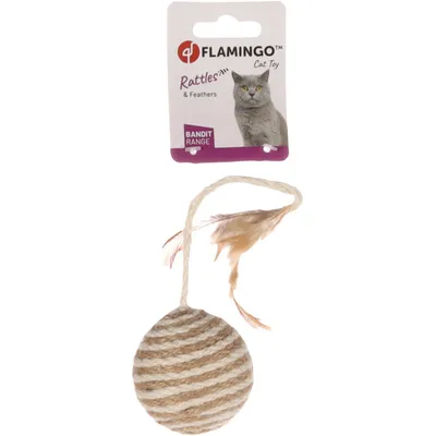 2 balles avec plume ø 6 cm x 22 cm jouet pour chat