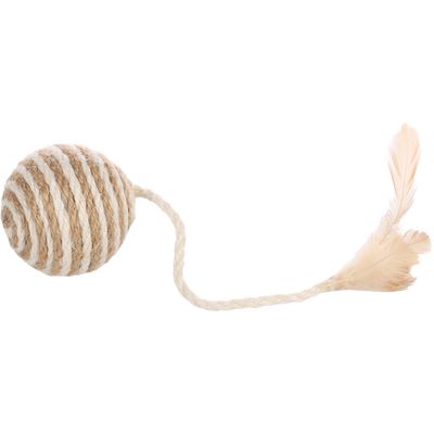 2 balles avec plume ø 6 cm x 22 cm jouet pour chat