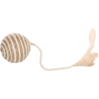 animallparadise - 2 balles avec plume ø 6 cm x 22 cm jouet pour chat