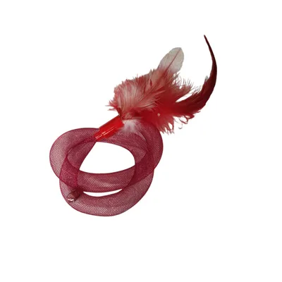 Jouet pour chat tube en polyester avec plumes et clochette,