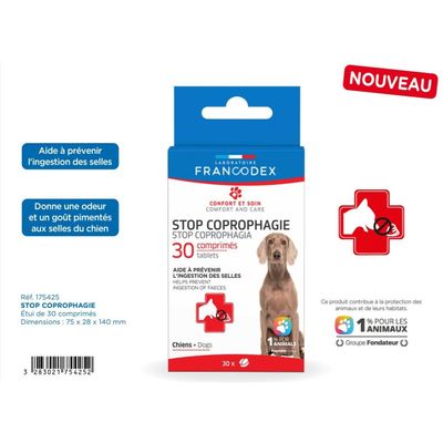 Stop coprophagie (ingestion des selles) 30 comprimés pour chien