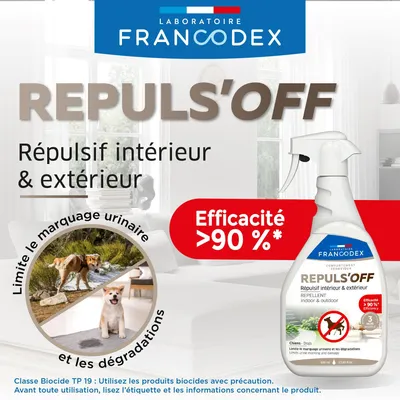 Répulsif Intérieur et Extérieur 500 ml pour chien