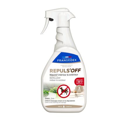 Répulsif Intérieur et Extérieur 500 ml pour chien