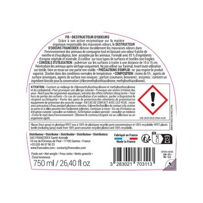 Destructeur d'odeur spray 750 ml  fraicheur menthe pour l'habitat
