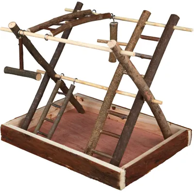 Plateau de jeux en bois, pour canaris et perruches.