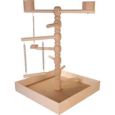 Plateau de jeux en bois naturelle, pour oiseaux.