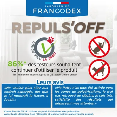 Francodex - Répulsif Intérieur et Extérieur 500 ml pour chats