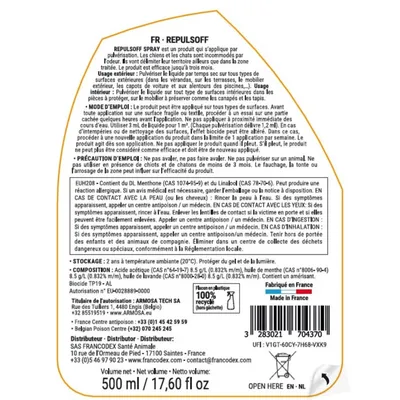 Francodex - Répulsif Intérieur et Extérieur 500 ml pour chats