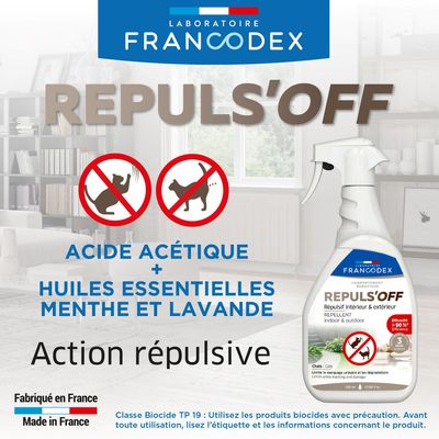 Répulsif Intérieur et Extérieur 500 ml pour chats
