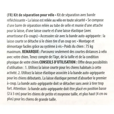 Attache de vélo pour chien, LANCE, pour chien de maximum 75 kg.