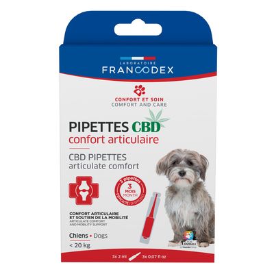 3 Pipettes C B D  Confort Articulaire pour chien de moins de 20 kg