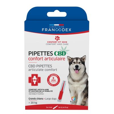 3 Pipettes C B D  Confort Articulaire pour chien de plus de 20 kg
