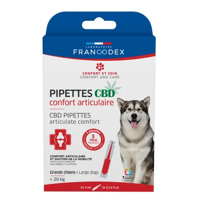 3 Pipettes C B D  Confort Articulaire pour chien de plus de 20 kg