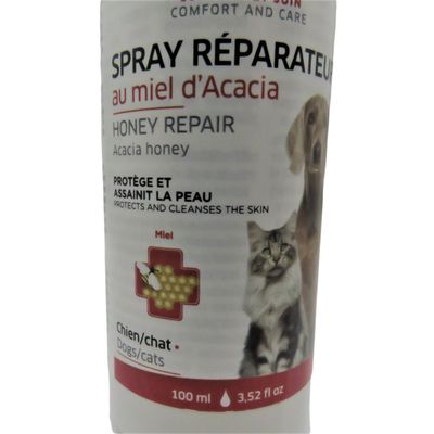 Spray réparateur miel d'acacia 100 ml, pour chats et chiens