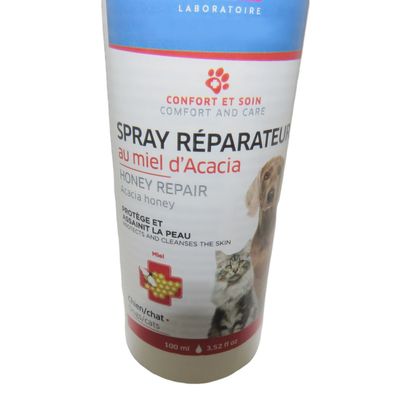 Spray réparateur miel d'acacia 100 ml, pour chats et chiens