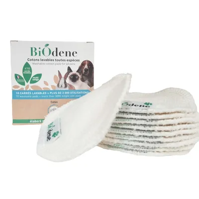 animallparadise - 10 Cotons lavables réutilisable carrée de 8 x 8 cm, chat,