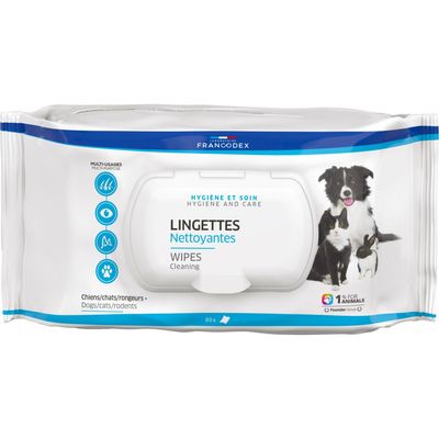 Lingettes nettoyantes multi-usages pour chien, chat et rongeur