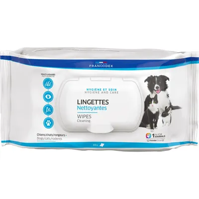 Lingettes nettoyantes multi-usages pour chien, chat et rongeur