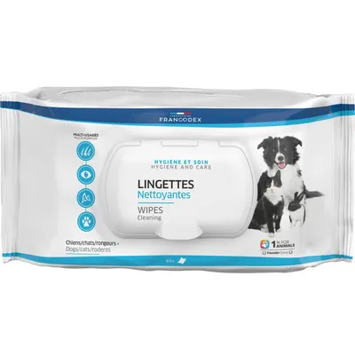 Francodex - Lingettes nettoyantes multi-usages pour chien, chat et rongeur
