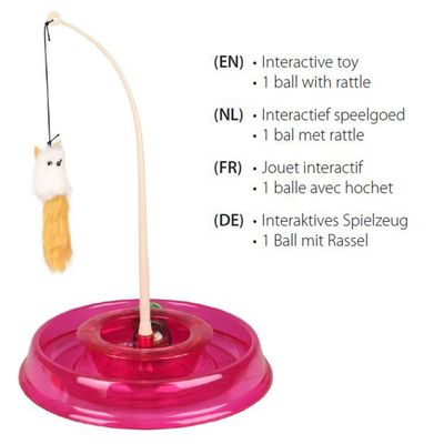 animallparadise - Jouet Circuit TIBO rond rose ø 27,5 cm x 38 cm, pour chat