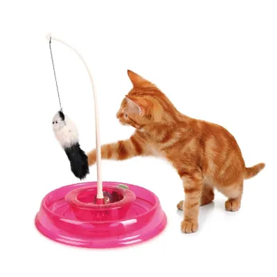 animallparadise - Jouet Circuit TIBO rond rose ø 27,5 cm x 38 cm, pour chat