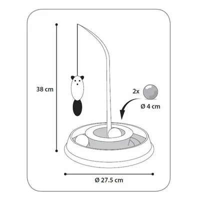 animallparadise - Jouet Circuit TIBO rond rose ø 27,5 cm x 38 cm, pour chat