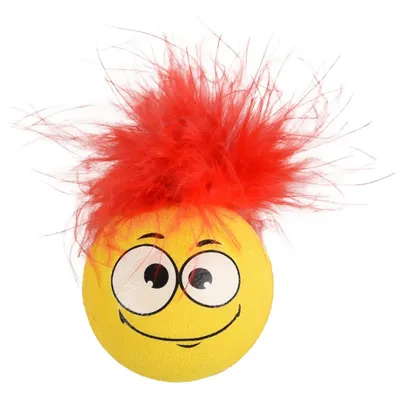 Flamingo - 1 Balle Holly avec plume ø 4.2 cm couleur aléatoire jouet