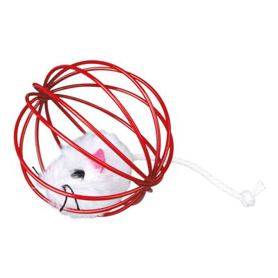 animallparadise - 4 Souris avec balle métal  ø 6 cm, Coloris: aléatoires