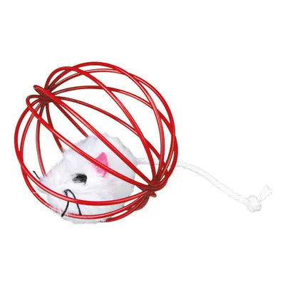 animallparadise - 4 Souris avec balle métal  ø 6 cm, Coloris: aléatoires