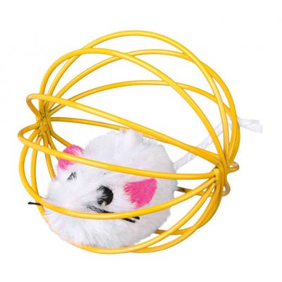animallparadise - 4 Souris avec balle métal  ø 6 cm, Coloris: aléatoires